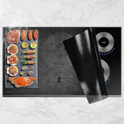 KitchenRaku Large Induction Cooktop Protector Mat 20.4 x 30.7 inch, Translucent (Magnetic) Electric Stove Burner Covers Antiscratch as Glass Top Stove Cover or Electric Stove Top
