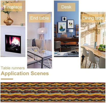 Black History Month Traditional African Tribal Table Runner Holiday Party Decoration Home Kitchen Island Dining Room Decor 13x60 Inch