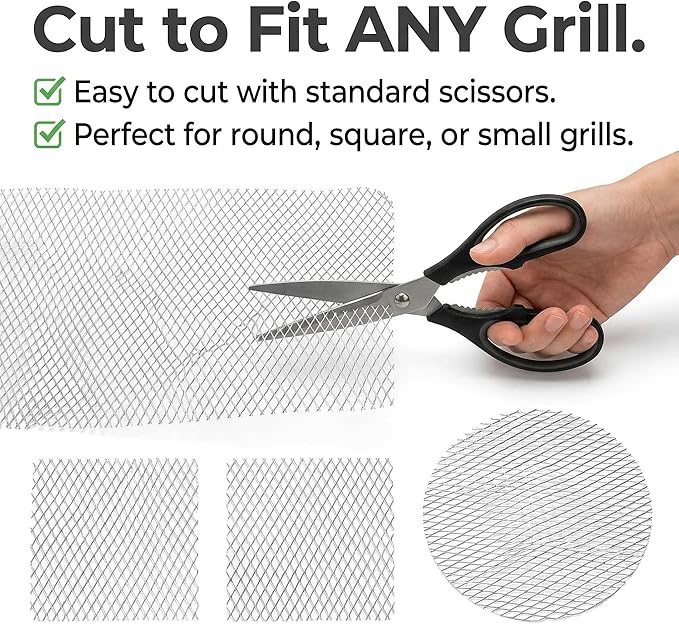 10 Pack Disposable Grill Topper, 15.3x12.2" Non-Stick Aluminum BBQ Grill Mesh Mat, Outdoor Grilling Grates Cover for Meat Veggies Fish, Baking Roasting Tray