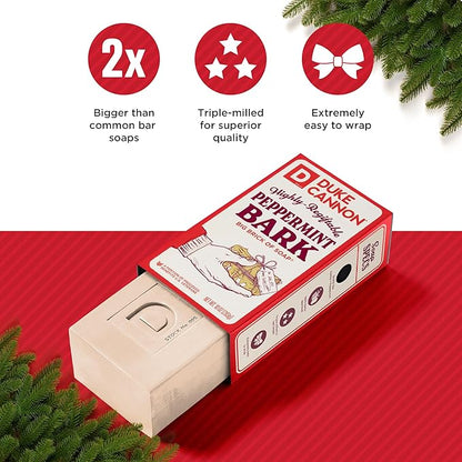 Duke Cannon Supply Co. Big Brick of Soap Bar for Men Holiday Edition - Peppermint Bark Scent, 10 oz. (1 Pack)
