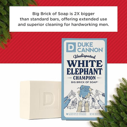 Duke Cannon Supply Co. White Elephant Bar Soap - 10oz Large Soap Brick with Citrus Musk Scent - Holiday Gag Gift, Funny White Elephant Gift Idea 3 Pack