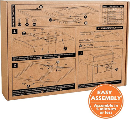 Grease Tray with Catch Pan - Dyna Glo Grill Replacement Parts, Adjustable Stainless Drip Pan for Gas Grill Models from Dyna Glo, Nexgrill, Expert Grill, Kenmore, BHG and More (Width 30"-36")
