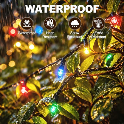 Solar String Lights Outdoor 2 Pack Total 66FT 200LED Solar Fairy Lights Waterproof 8 Modes Twinkle Solar Lights for Patio, Garden Yard Party Wedding Tree Christmas Halloween Decoration, Multicolor
