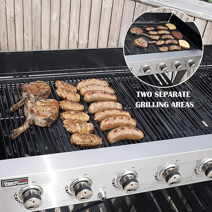 DcYourHome Heat Plate Replacement Parts for Select Outdoor Gourmet Gas Grill Models, for Royal Gourmet 8-Burner Gas Grill, Outdoor Gourmet Parts FSOGBG3002, FSOGBG3000, FSOGBG1203, Porcelain Steel | Heat Shield for Royal Gourmet 8-Burner Gas Grill, Out...