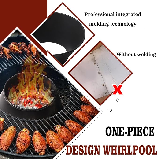 Whirlpool BBQ Accessories for Weber 22, 26.75 Inch WSM Smokey Mountain, Double Rolled Edge, Kettle Grill Accessories Fit Kamado Joe, Big Joe and L/XL Big Green Egg