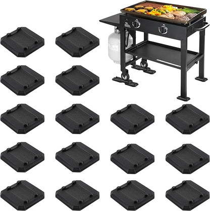 16 Pcs 1/4'' Griddle Leveling Shims Kit Compatible with Blackstone Griddle, Rubber Grill Levelers Outdoor for Most Grills, Keep Flat Top Grill in Level