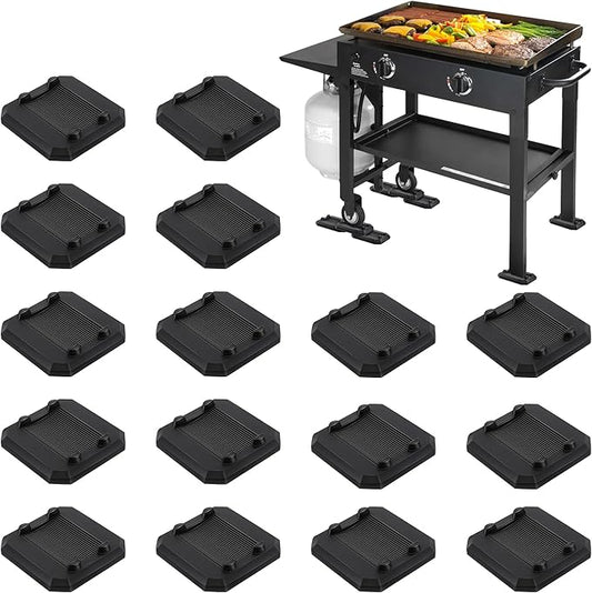 16 Pcs 1/4'' Griddle Leveling Shims Kit Compatible with Blackstone Griddle, Rubber Grill Levelers Outdoor for Most Grills, Keep Flat Top Grill in Level