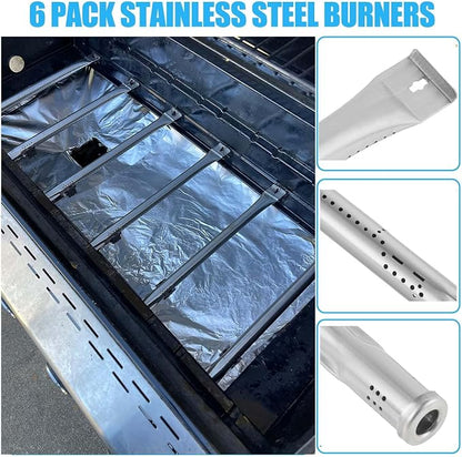 Replacement Part Kit for Nexgrill Deluxe 6 Burner 720-0896B 720-0898 720-0896E 720-0896X 720-0896C 730-0898 720-0898A Heat Plates Grill Burners Flame Tamers and 3 Pack Cooking Grates for Nexgrill