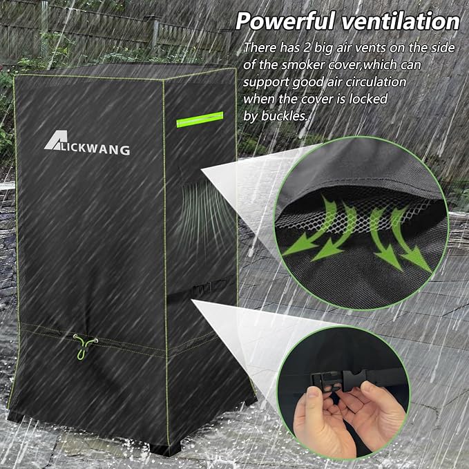 30'' Smoker Cover, Heavy Duty 600D Outdoor Waterproof Digital Smoker Cover | for Most Masterbuilt/East Oak and 30" Vertical Smoker, Foldable Skirt, It can be used with or without legs,25"x 25"x 41.5"