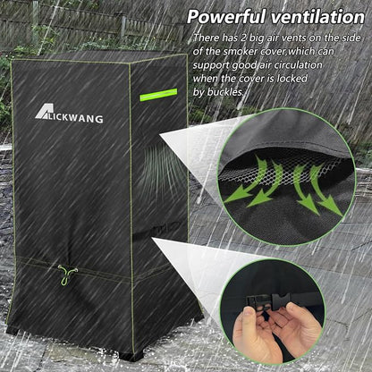30'' Smoker Cover, Heavy Duty 600D Outdoor Waterproof Digital Smoker Cover | for Most Masterbuilt/East Oak and 30" Vertical Smoker, Foldable Skirt, It can be used with or without legs,25"x 25"x 41.5"
