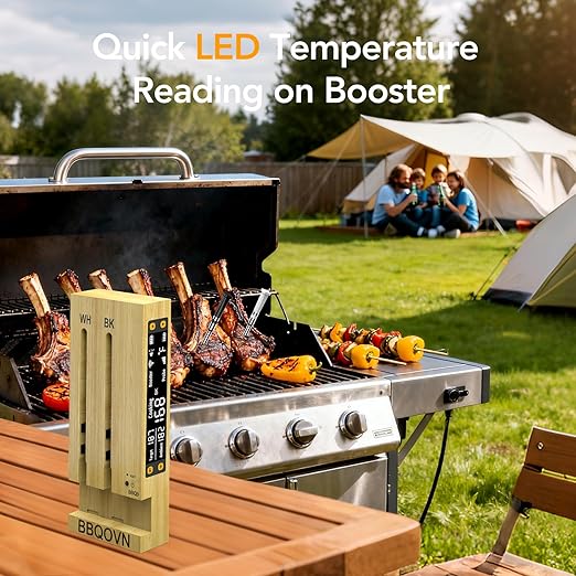 WiFi Wireless Meat Thermometer Unlimited Range 7 NIST Certified Accuracy Sensors Sub-1G(10X Stronger Than Bluetooth) APP&Magnetic Smart Digital Base for BBQ,Oven,Smoker,Grill