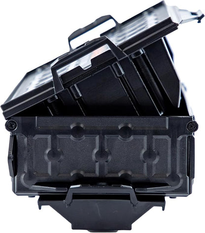 YakAttack TracPak with PicPocket QuickDraw - Black | Track Mount Storage Box with Spring-Loaded Lid | Quick Release Base & Labels Included | Vertical or Horizontal Mount | Made in USA