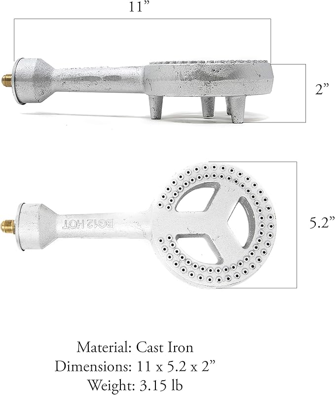 GasOne High Pressure Cast-Iron Burner Head with Brass Fitting Orifice (50250.0)