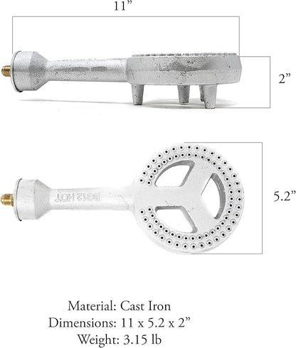 GasOne High Pressure Cast-Iron Burner Head with Brass Fitting Orifice (50250.0)