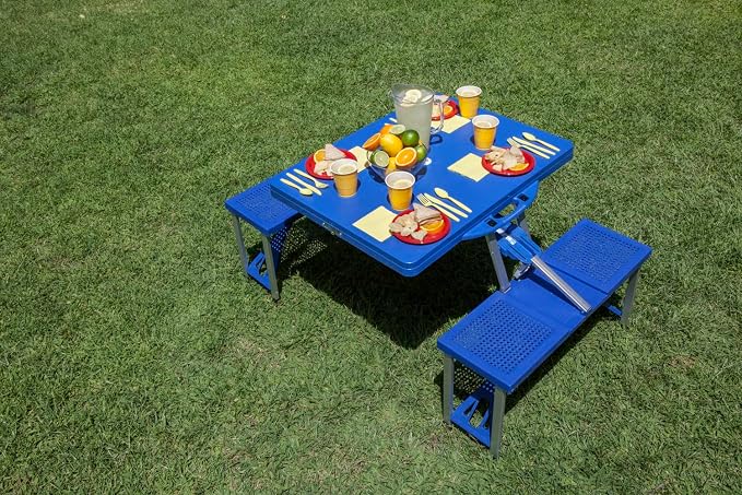Picnic TIME NFL Football Field Folding Picnic Table, Camping Table, Outdoor Table with Umbrella Hole
