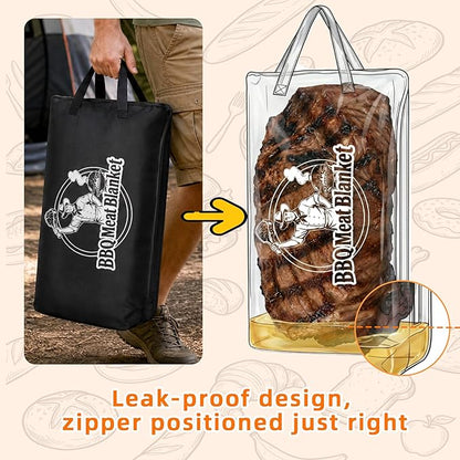 BBQ Meat Blanket Resting Brisket Bag Rugged 600D Oxford Leakproof Heat Pressed, Father's Day Birthday Wedding Gifts for Men Dad Husband Smoker&Grilling Accessories Backyard Camping Party(21")