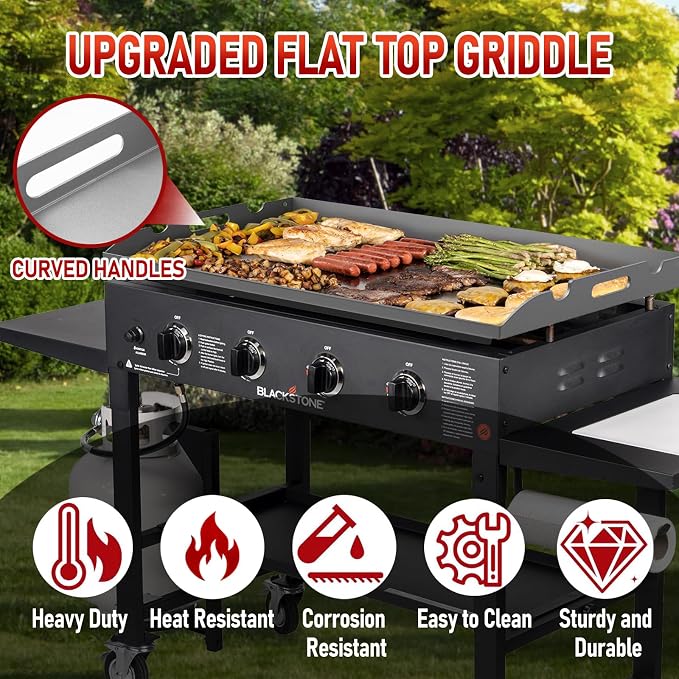 Upgrade Griddle Replacement Top for Blackstone 36 Inch | Flat Top Grill with Rear Grease System, Heavy Duty Steel, Flat Top Griddle Replacement for 1554 1818 1820 1825 2151