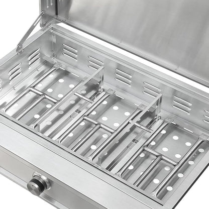 Stanbroil 36-Inch Built-In Gas Griddle for Outdoor Kitchen, Liquid Propane | 304 Stainless Steel Flat Top Grill, 3 Burners, 42,000 BTU, Removable Grease Tray, Hinged Lid, Independent Heat Control