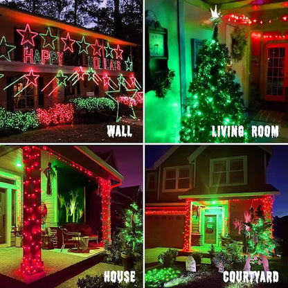 JMEXSUSS 200 LED Red & Green String Lights Outdoor for Christmas Decor | Christmas Lights Clear Wire, 11 Modes Connectable Twinkle String Light Plug in for Garden Home Xmas Decorations