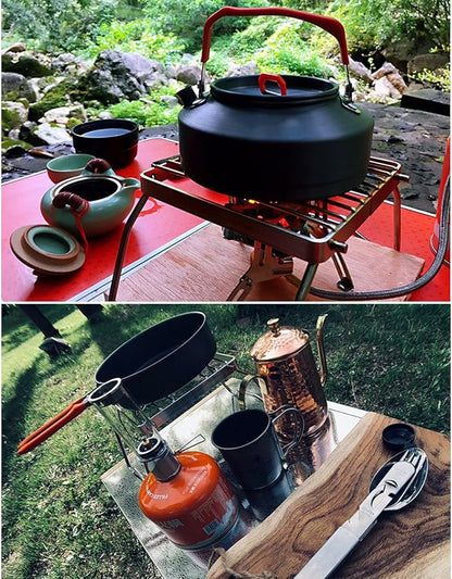 Mini Grill Stand，Portable Open Fire Stand Rack Outdoor Folding Charcoal Barbeque Grill for Backpacking/Camping/Hiking/Picnic with Carry Bag