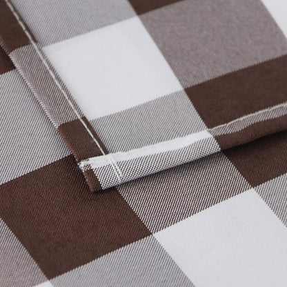 Hiasan Checkered Tablecloth Rectangle - Stain Resistant, Waterproof Polyester Picnic Table Cloth Gingham, 60 x 84 Inch, Coffee and White