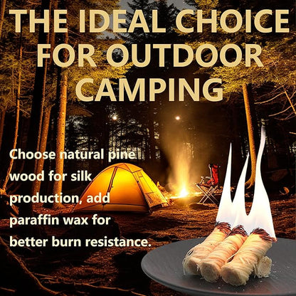 Natural Fire Starter Sticks 20 Pack, Quick Ignition Fire Starter for Fireplace, BBQ, Campfire & Charcoal Grilling, Easy to Light, No Chemicals