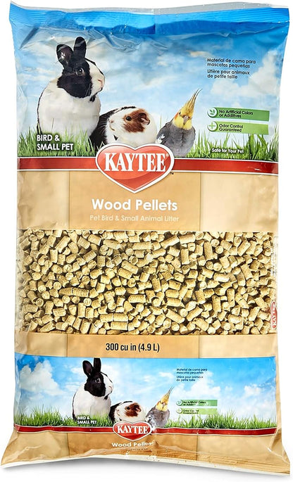 Kaytee Wood Pellets Pet Bird & Small Animal Litter, 8 lb Bag | Cleaner habitats. Wood pellet litter for rabbit bedding. Natural guinea pig bedding, won't stick or cling, easy clean-up