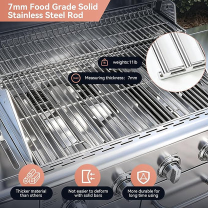 720-0830H Stainless Steel Grill Parts Kit for Nexgrill 4 & 5 Grates Burner | Replacement for 720-0830D 720-0783E 720-0888N 720-0888 720-0958A, Grill Grates Burners Heat Plates Igniters, Kenmore Uniflame