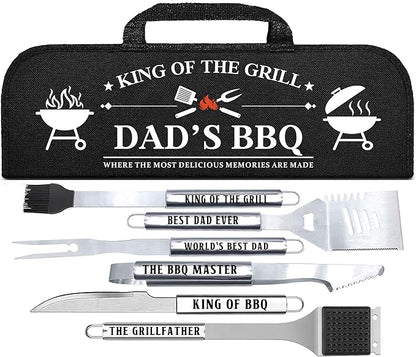 Dad Gifts from Daughter, Dad Grilling Accessories Gift for Birthday Valentines Day, Heavy Duty Stainless Steel BBQ Grill Tools for Outdoor Grill with Aluminum Case, Grill Utensils Set for Fathers Day
