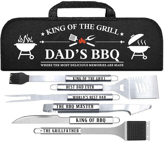 Dad Gifts from Daughter, Dad Grilling Accessories Gift for Birthday Valentines Day, Heavy Duty Stainless Steel BBQ Grill Tools for Outdoor Grill with Aluminum Case, Grill Utensils Set for Fathers Day