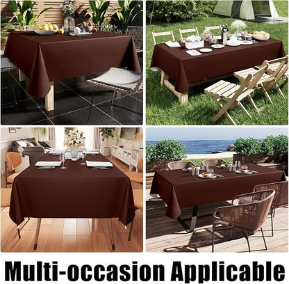 Smiry Rectangle Table Cloth 52x70 Inch, Waterproof Wipeable Vinyl Tablecloths Protector, Oil Spill Proof Plastic Table Cover for Dining, Picnic, Camping, Outdoor, Coffee