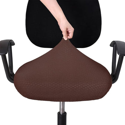 Smiry Office Computer Chair Seat Covers for Desk, Anti-dust Protector | Stretch Jacquard Removable Washable Desk Chair Seat Cushion Protectors, Light Chocolate