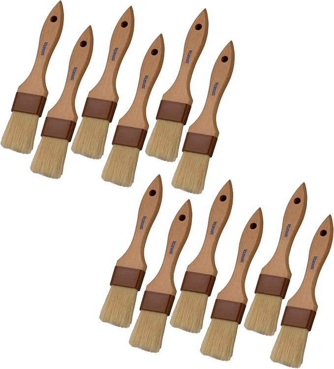 SPARTA Kitchen Basting Brush – 4037300 Basting Brush for Cooking Flat Boar Bristle Brush, Hardwood Handle for Kitchens, Restaurants, Catering, High Heat Food Prep, 1.5in, Pack of 12