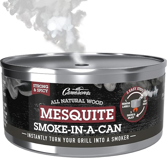 Smoking Wood Pellets - Instant Disposable Smoke Box Cans Turn Any Grill into a Smoker (Mesquite)- Single Pack of All Natural BBQ Wood