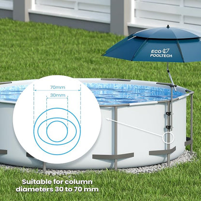 ECOPOOLTECH 7' Above Ground Pool Umbrellas, Outdoor Pool Sunshade for Oval or Rectangular Swimming Pools, Multi-functional Patio Umbrella for Garden/Pool Deck/Backyard, Must have Pool Accessories
