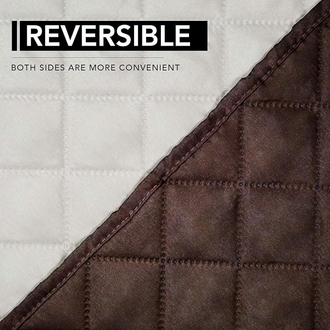 Easy-Going Reversible Couch Cover, Oversized Recliner, Chocolate/Ivory | Machine Washable Slipcover For Dogs, Water Resistant Furniture Mat For Living Room, Non-Slip Sofa Cover, Pet Friendly