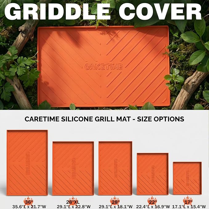 Caketime Silicone Mat for Blackstone 28" Griddle Accessories Grill Top Cover Protector Shield Camping Baking Kitchen Parrilla Para Asar Carne Gear Patio Park Garden Outside All Year Round Must Have