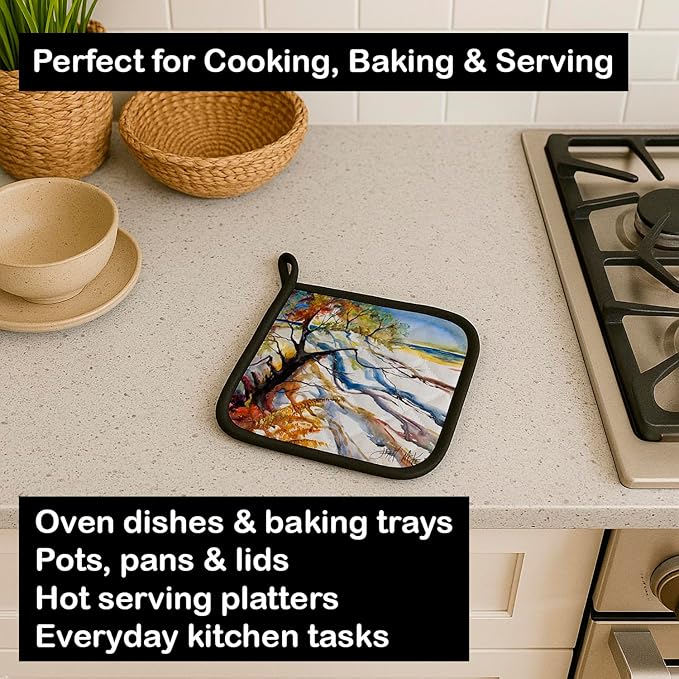 Caroline's Treasures JMK1272PTHD Sand Dune Pair of Pot Holders Kitchen Heat Resistant Pot Holders Sets Oven Hot Pads for Cooking Baking BBQ, 7 1/2 x 7 1/2