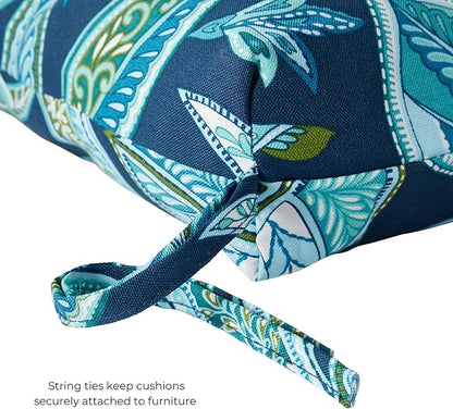 Modern Outdoor Chaise Lounge Cushion with Ties – Durable Polyester Fabric, Channel-Filled Polyfiber Insert, Removable Zippered Cover, Botanical Crestwood