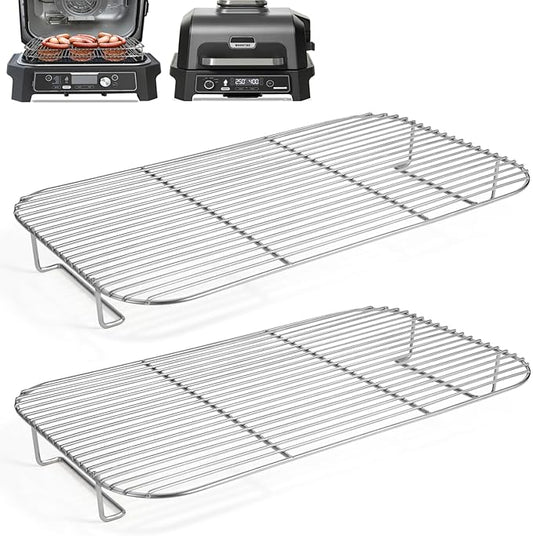 Ericair 2Pcs Stainless Steel Rack Set for Ninja XSKRSTRKXL Woodfire OG800 and OG900 Series, Grill Rack Accessories for Ninja OG850 OG951 Woodfire Pro XL Outdoor Grill & Smoker