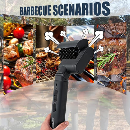 Electric Grill Brush for Outdoor, 3-Speed Control, 304 Stainless Steel Cordless BBQ Grill Brush with No-Shed Bristles, 150-Mins Runtime Grill Cleaning Brush for Deep Cleaning Grates (Black)