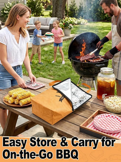 Reusable BBQ Blanket for Resting Meat - 21" Leak-Proof Insulated Meat Resting Bag for Large Brisket/Smoked Pork/Turkey, Grilling for Men