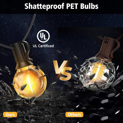 200FT G40 LED Smart Outdoor String Lights with APP Control for Patio | Hanging String Lights for Outside with 84 Shatterproof Bulbs, Patio Lights for Balcony Apartments Backyard, Bistro, Porch