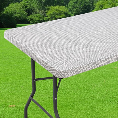 Smiry Spandex Fitted Tablecloth for 5 Foot Rectangle Tables, Washable Picnic Table Cover with Elastic, Stretch Reusable Table Cloth for Outdoor, Camping, Dining & Kitchen (Woven, 30"x60")