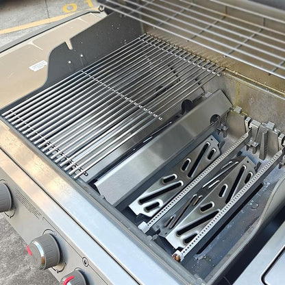 Stainless Steel Grill Grates with 66032 Flavorizer Bars for Weber Genesis II Grill Parts GS4,66095 Cooking Grates 66795 Heat Deflector Replacement Parts for Weber Genesis ii E-310 E-315 S-335