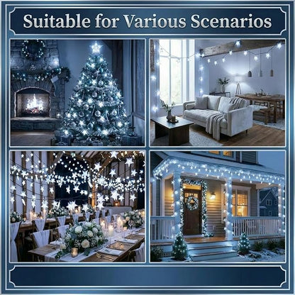 Twinkle Solar Star String Lights Outdoor Waterproof Fairy Lights 39FT 100 LED with 8 Lighting Modes for Camping Garden Wedding Party Tree Holidays Backyard Patio (Cool White)