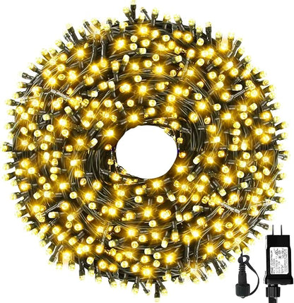 MZD8391 105FT 300LED Christmas Light, Waterproof Christmas Tree Light | Warm White, 100% UL List, 8 Light Mode,Timer/Memory, End To End Connect,Christmas String Light Oudoor Indoor Decoration