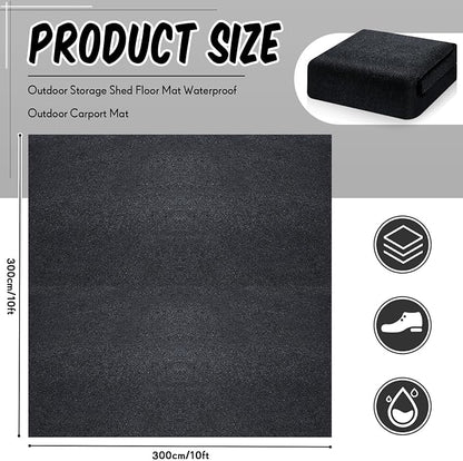 Tinideya 10x10 ft Outdoor Storage Shed Floor Mat Waterproof, Non Slip & Washable Camping Tent Carpet for Outdoor Camping, Lawn Supplies (Storage Shed Not Included)