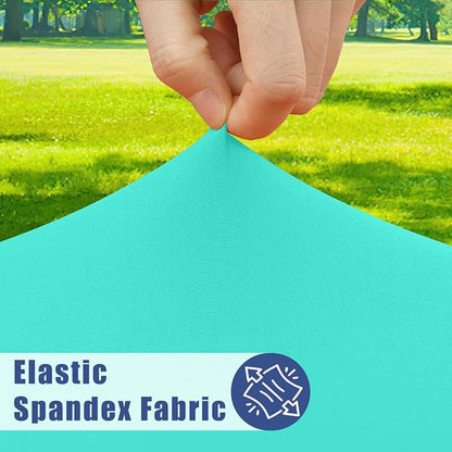 Moosfor Spandex 4 Foot Rectangle Table Cloth, Elastic Fitted Tablecloths for Picnic, Stretch Washable Patio Table Cover for Outdoor, Camping, Banquet and Parties (Aqua Blue, 30"x48")