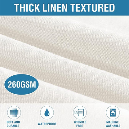 H.VERSAILTEX Linen Textured Table Cloths 60 x 104 Inch Premium Solid Tablecloth Spill-Proof Waterproof Table Cover for Dining Buffet Feature Extra Soft and Thick Fabric Wrinkle Free, Beige